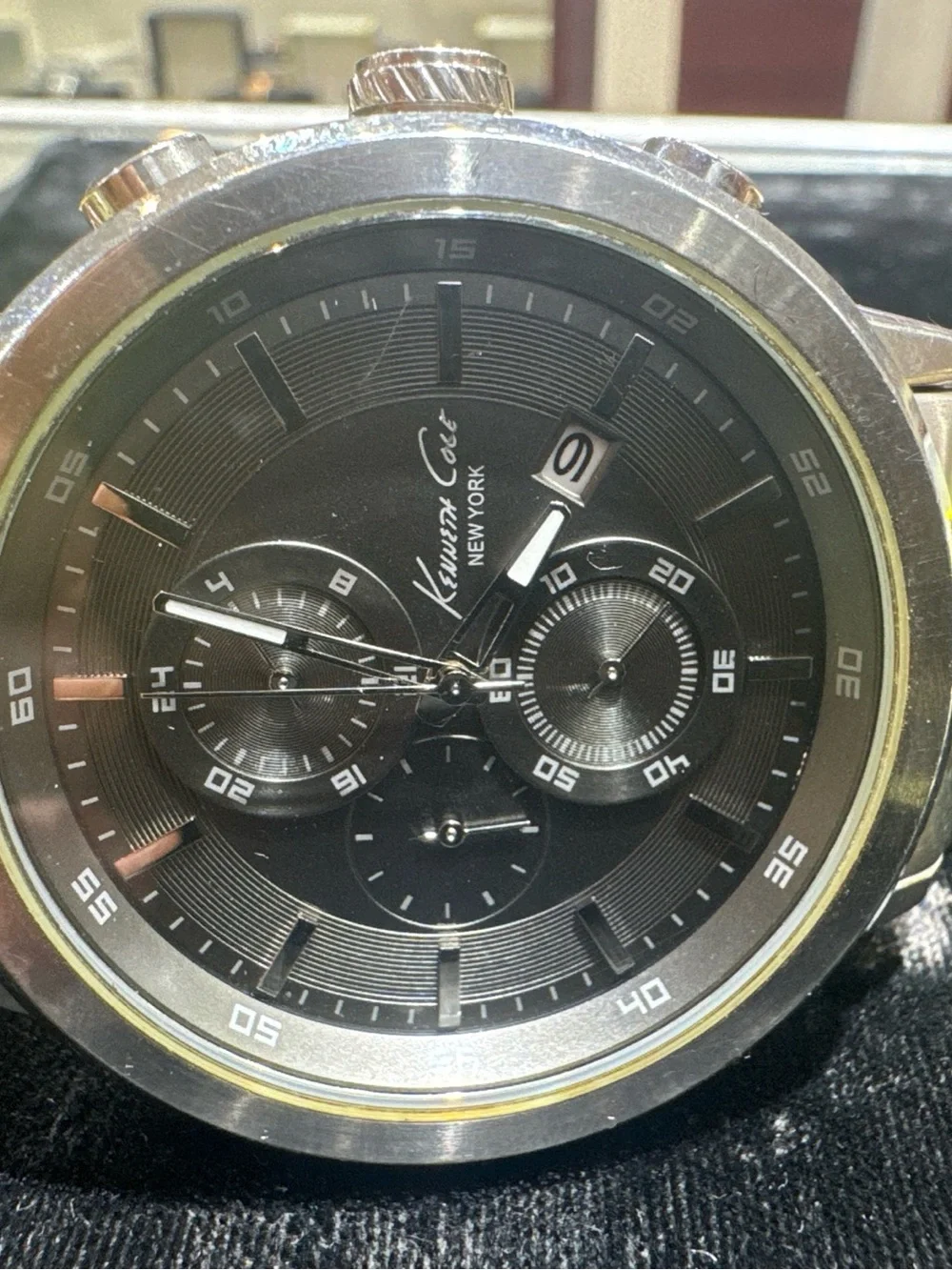 Kenneth Cole New York Chronograph Stainless Steel Watch Working Gray Dial